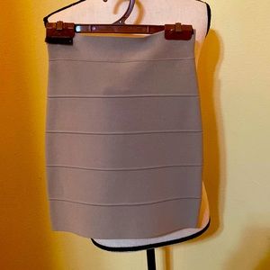 Bcbgmaxazria beige body con skirt.